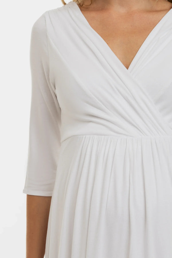Elegantes Umstands- & Stillkleid – Weiß