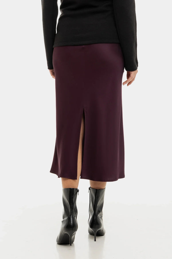 Satinierten Umstandsrock – Burgunder