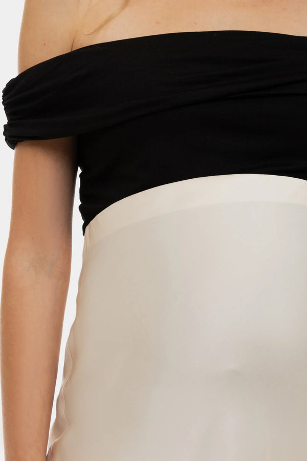 Satinierten Umstandsrock – Ecru