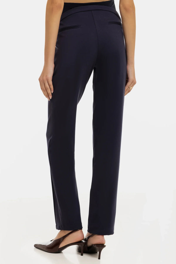 Elegante Umstandshose aus Punto-Twill – Dunkelblau