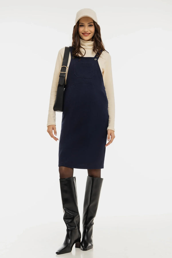 Gestricktes Umstands- und Stillkleid – Dunkelblau