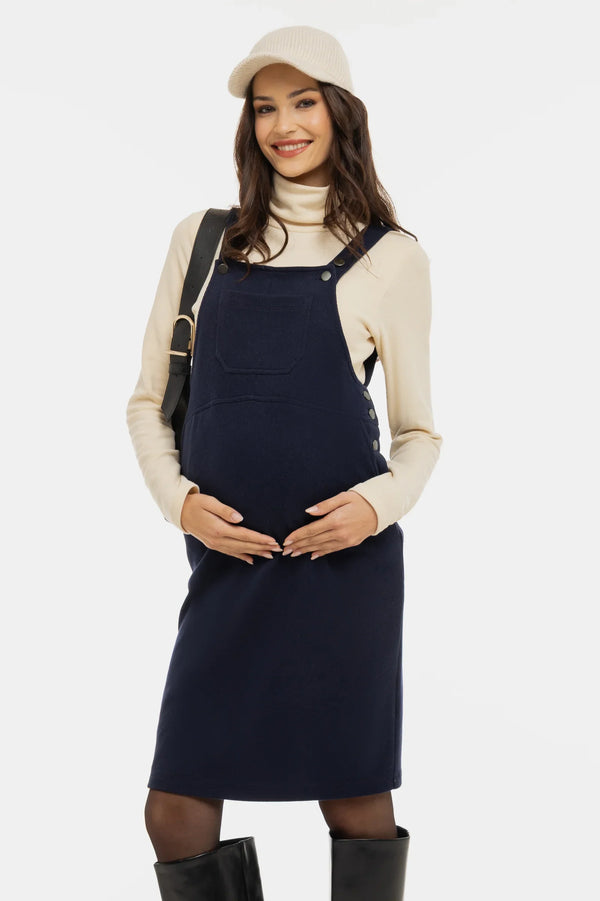 Gestricktes Umstands- und Stillkleid – Dunkelblau