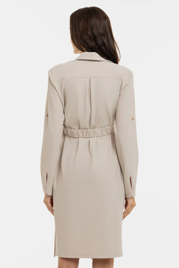 Umstands- und Stillblusenkleid – Sand