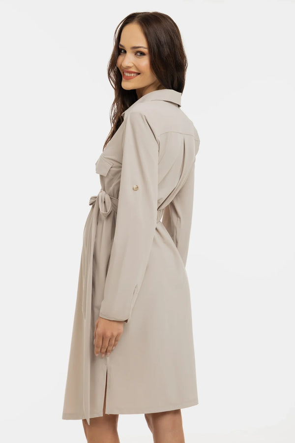 Umstands- und Stillblusenkleid – Sand