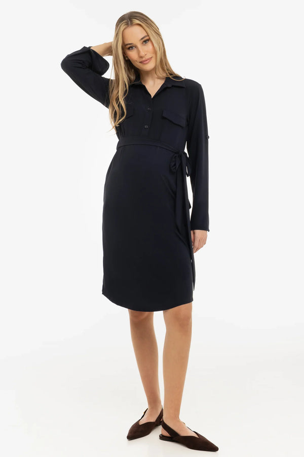 Umstands- und Stillblusenkleid – Dunkenblau