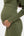 Langes geripptes Umstands- und Stillkleid mit langen Ärmeln – Khaki