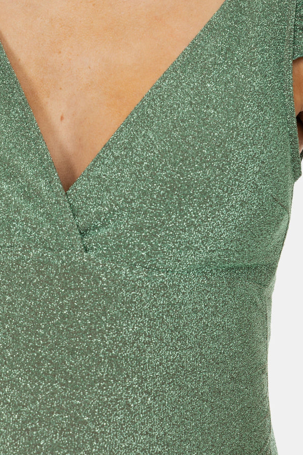 Glänzender Umstands- und Still-Badeanzug mit Schmetterlingsärmeln