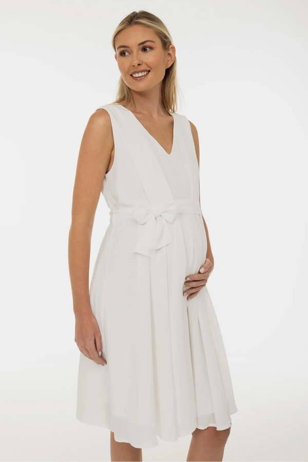 Luftiges Umstandsbrautkleid mit Stillfunktion – Weiß