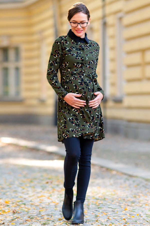 Umstands- und Stillkleid mit Animal-Print