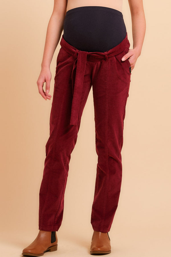 Cord-Umstandshose – Bordeauxrot