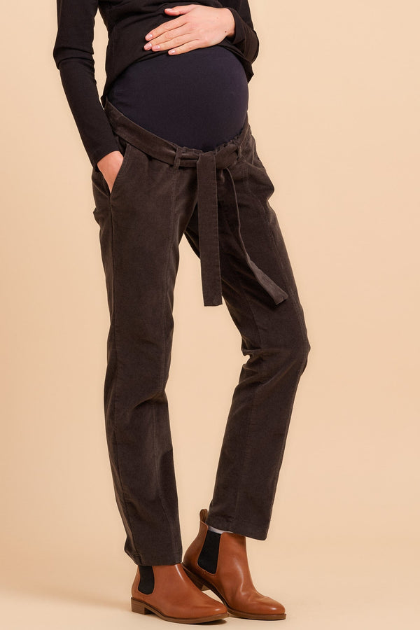 Cord-Umstandshose aus Baumwolle – Khaki