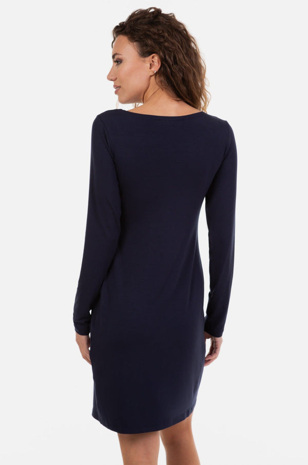 Bambus Umstands- und Stillnachthemd – Dunkelblau