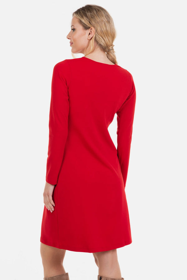 Umstandskleid mit Knotendetail vorne – Rot
