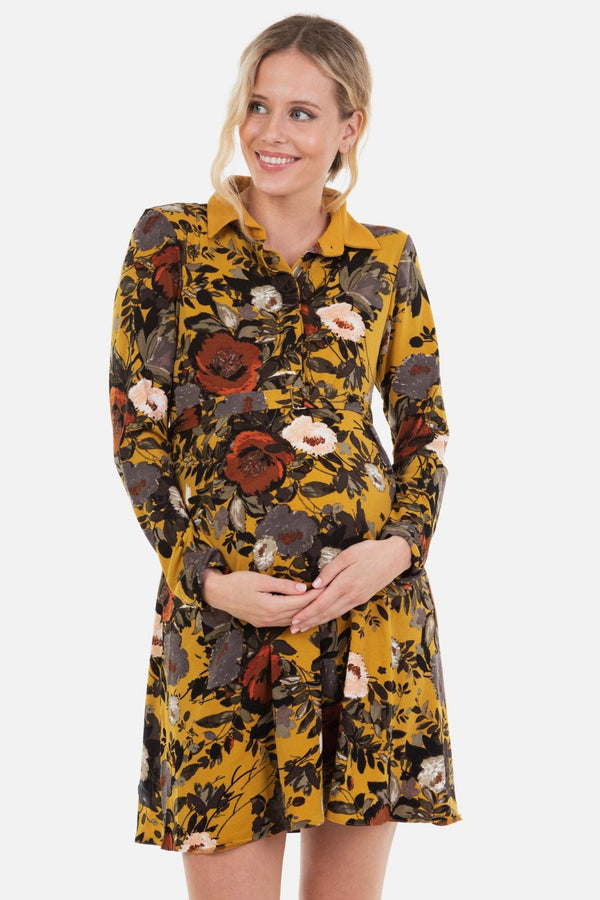Umstands- und Stillkleid mit Blumenmuster