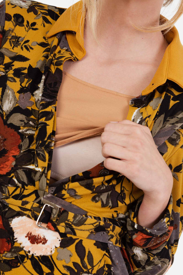 Umstands- und Stillkleid mit Blumenmuster