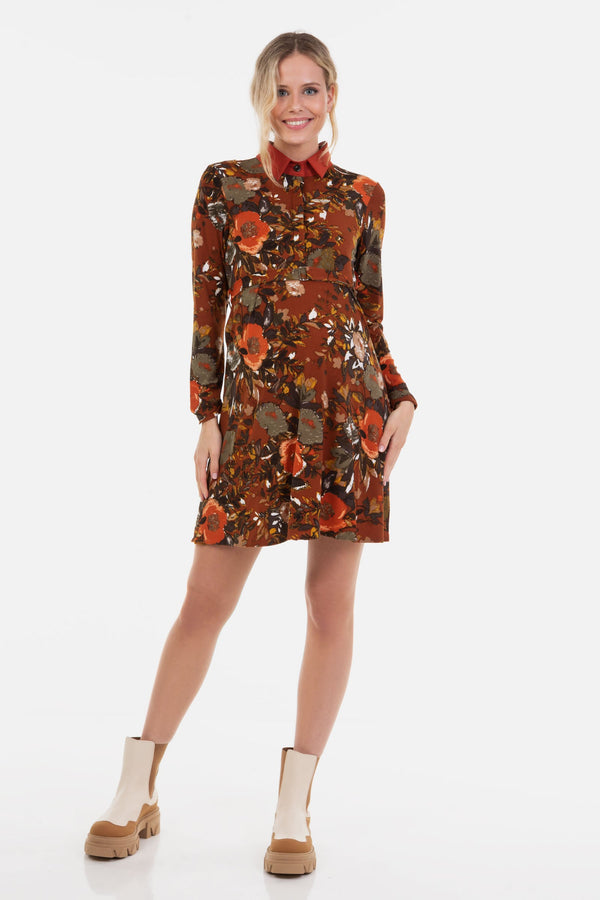 Umstands- und Stillkleid mit Blumenmuster