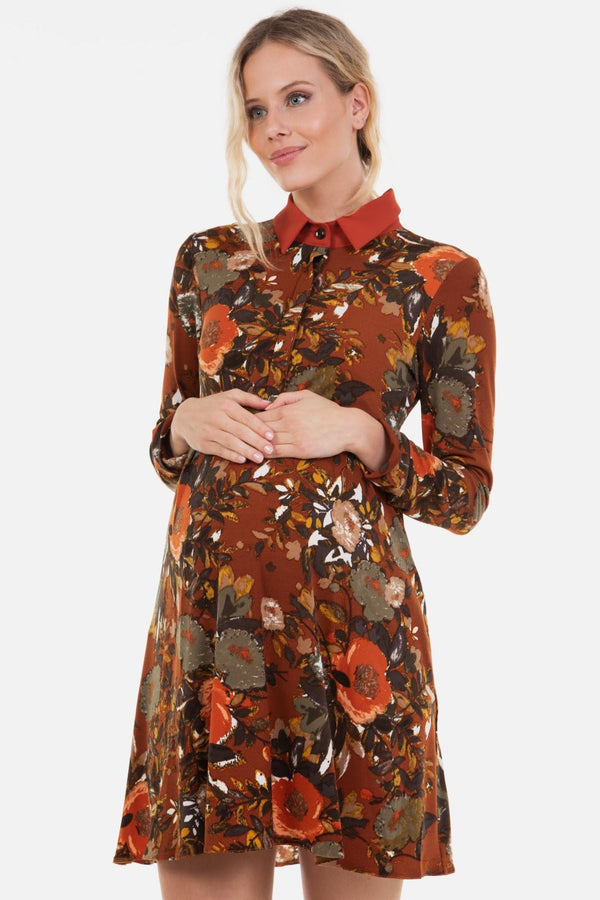 Umstands- und Stillkleid mit Blumenmuster