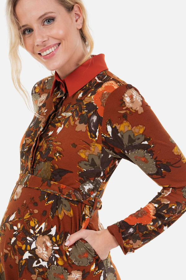 Umstands- und Stillkleid mit Blumenmuster