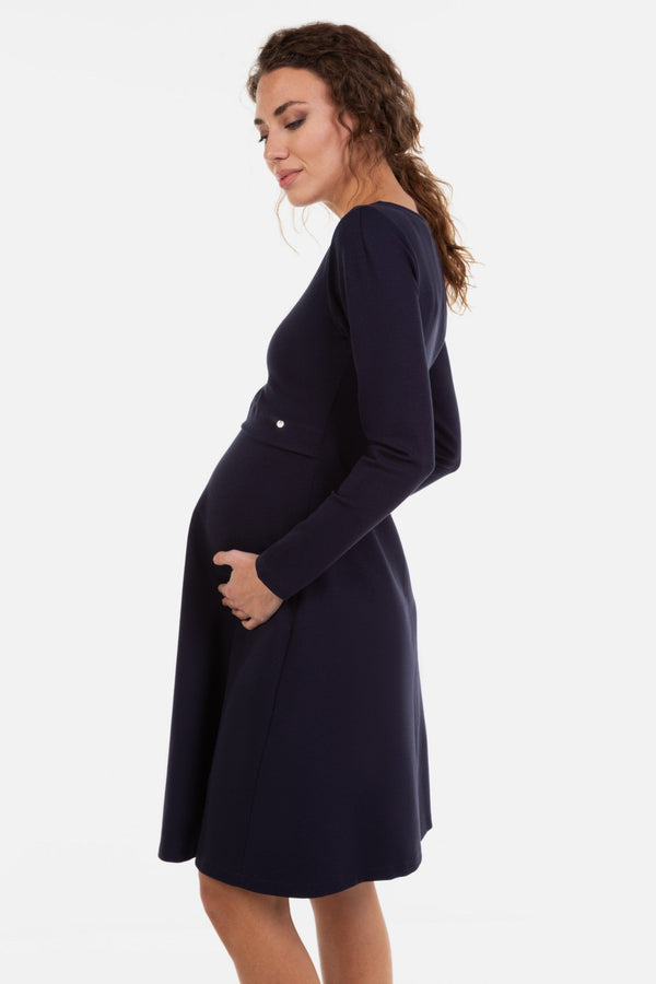 Umstands- und Stillkleid aus Ponte di Roma – Dunkelblau