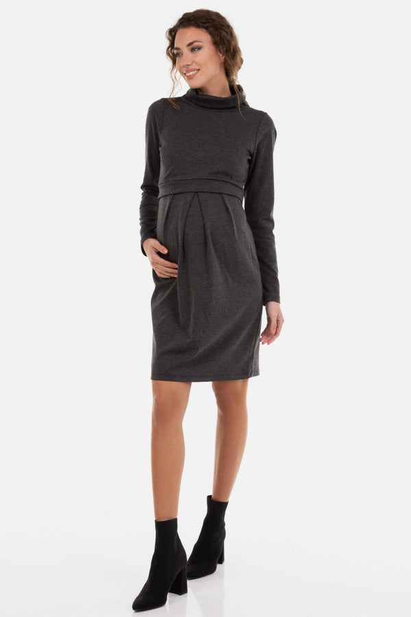 Umstands- und Stillkleid mit Rollkragen