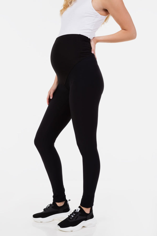 Umstands-Leggings aus Jersey mit gebürsteter Innenseite – Schwarz
