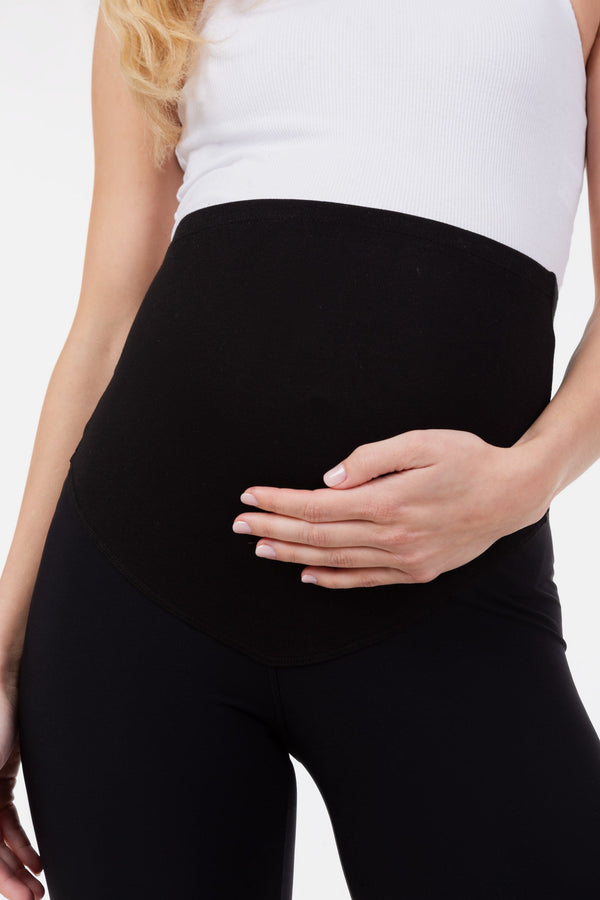 Umstands-Leggings aus Jersey mit gebürsteter Innenseite – Schwarz