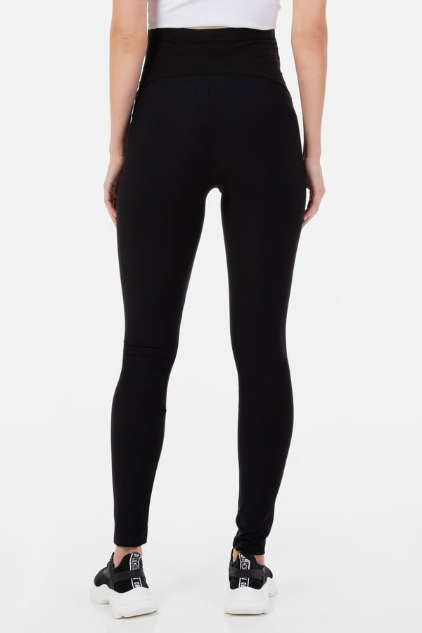 Umstands-Leggings aus Jersey mit gebürsteter Innenseite – Schwarz