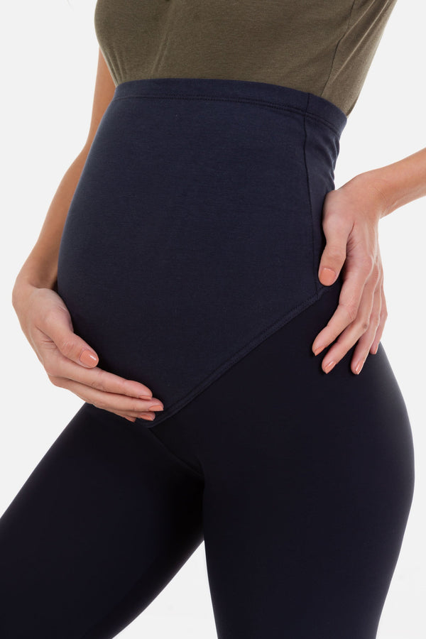 Umstands-Leggings aus Jersey mit gebürsteter Innenseite – Dunkelblau