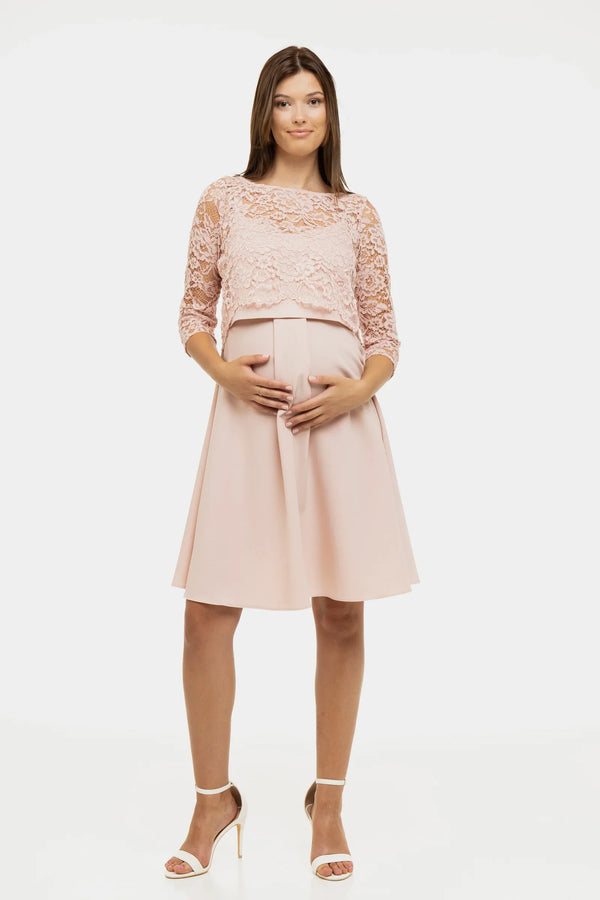 Elegantes Umstands- und Stillkleid mit Spitzenoberteil