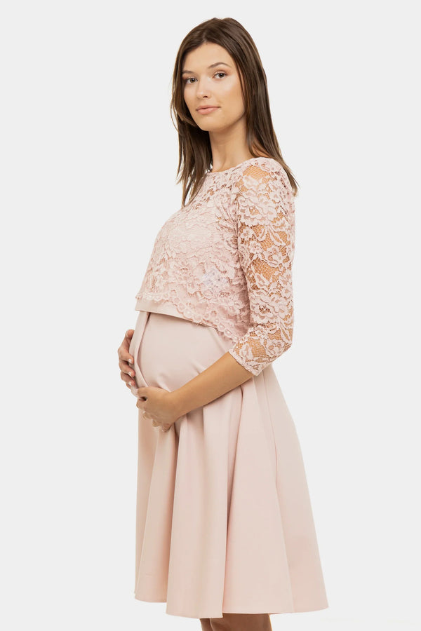 Elegantes Umstands- und Stillkleid mit Spitzenoberteil