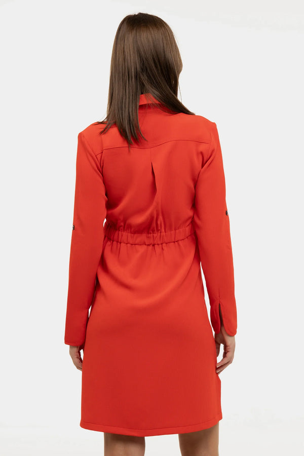 Umstands- und Still-Blusenkleid – Rot