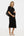 Tailliertes Umstands- & Stillkleid aus geripptem Baumwolljersey – Schwarz