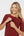 Tailliertes Umstands- & Stillkleid aus geripptem Baumwolljersey – Ziegelrot