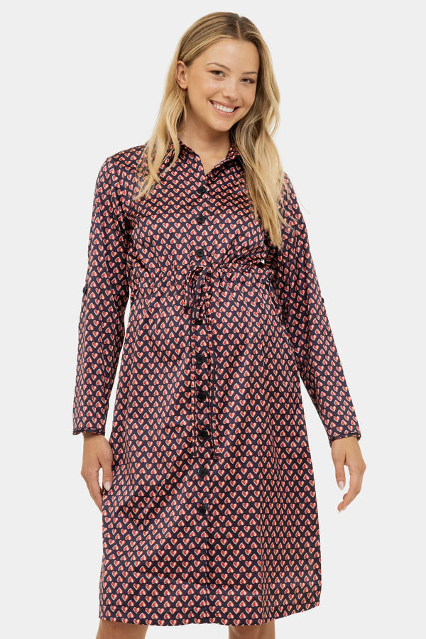 Satiniertes Umstands- und Still-Blusenkleid