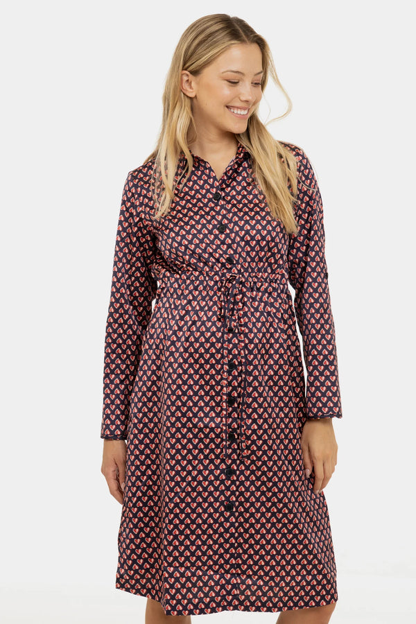 Satiniertes Umstands- und Still-Blusenkleid