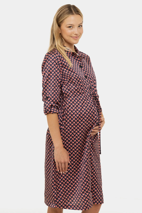 Satiniertes Umstands- und Still-Blusenkleid