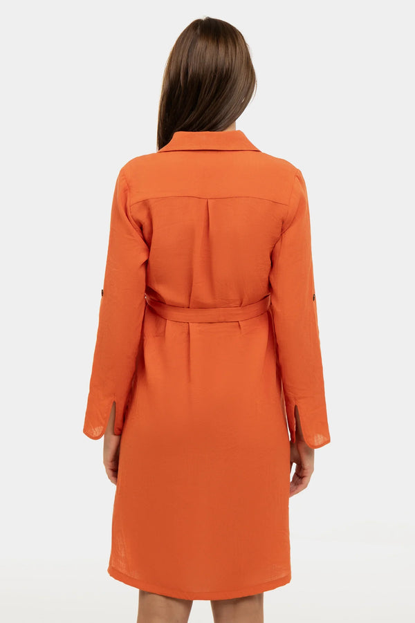 Crinkle-Umstands- & Stillblusenkleid mit Knopfleiste