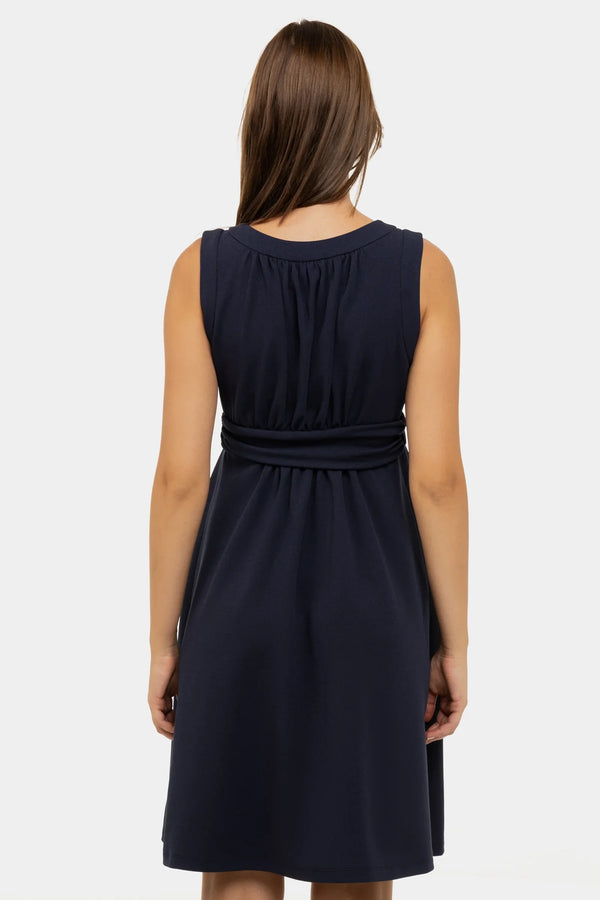 Elegantes Umstandskleid mit Raffung – Navy