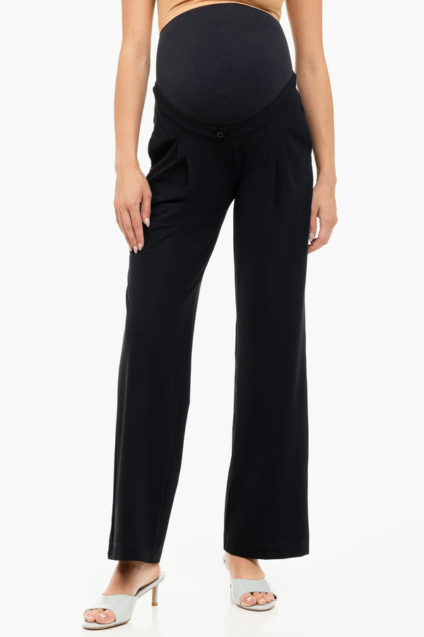 Travel-Umstandshose mit Falten – Dunkelblau