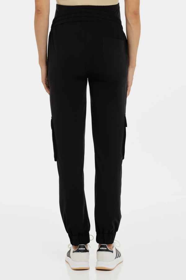 Jersey-Cargo-Umstandshose – Schwarz