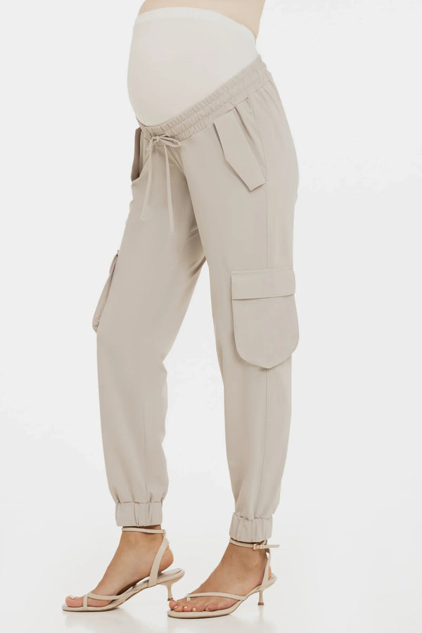 Jersey-Cargo-Umstandshose – Beige
