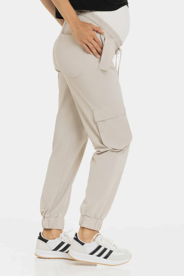 Jersey-Cargo-Umstandshose – Beige