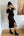 Umstands- und Stillkleid mit goldenen Knöpfen – Schwarz