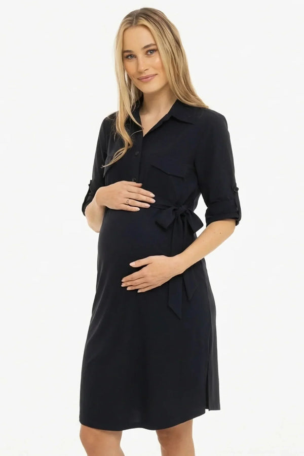 Umstands- und Stillblusenkleid – Dunkenblau