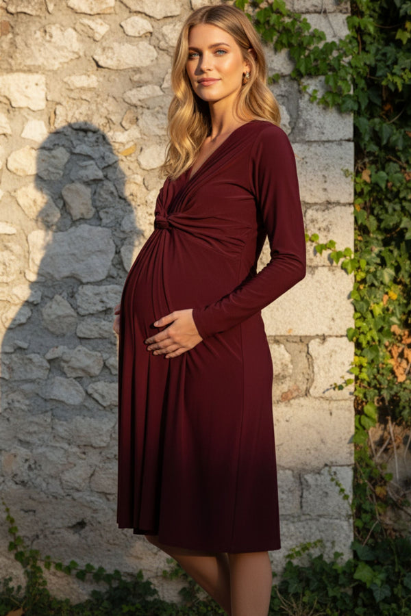 Zwangerschapsjurk met knoopdetail 