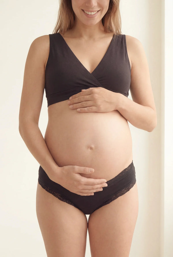 Umstandsstring aus Baumwolle mit Spitzenbund