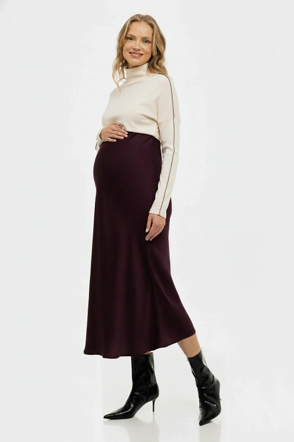 Satinierten Umstandsrock – Burgunder