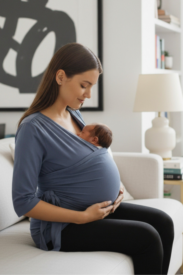 Bluse für Haut-auf-Haut-Kontakt – Puderblau