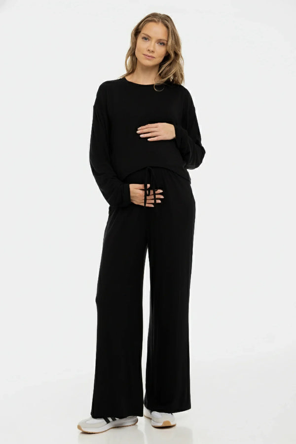 Ausgestellte Umstandshose aus weichem Tencel™ Modal - Schwarz