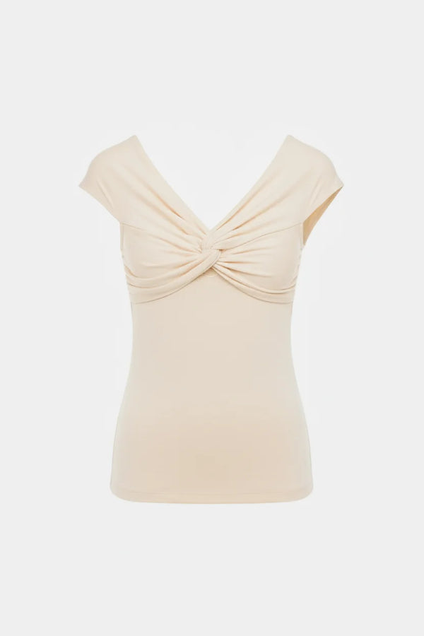 Elegante Umstandsbluse mit Knotendetail - Creme